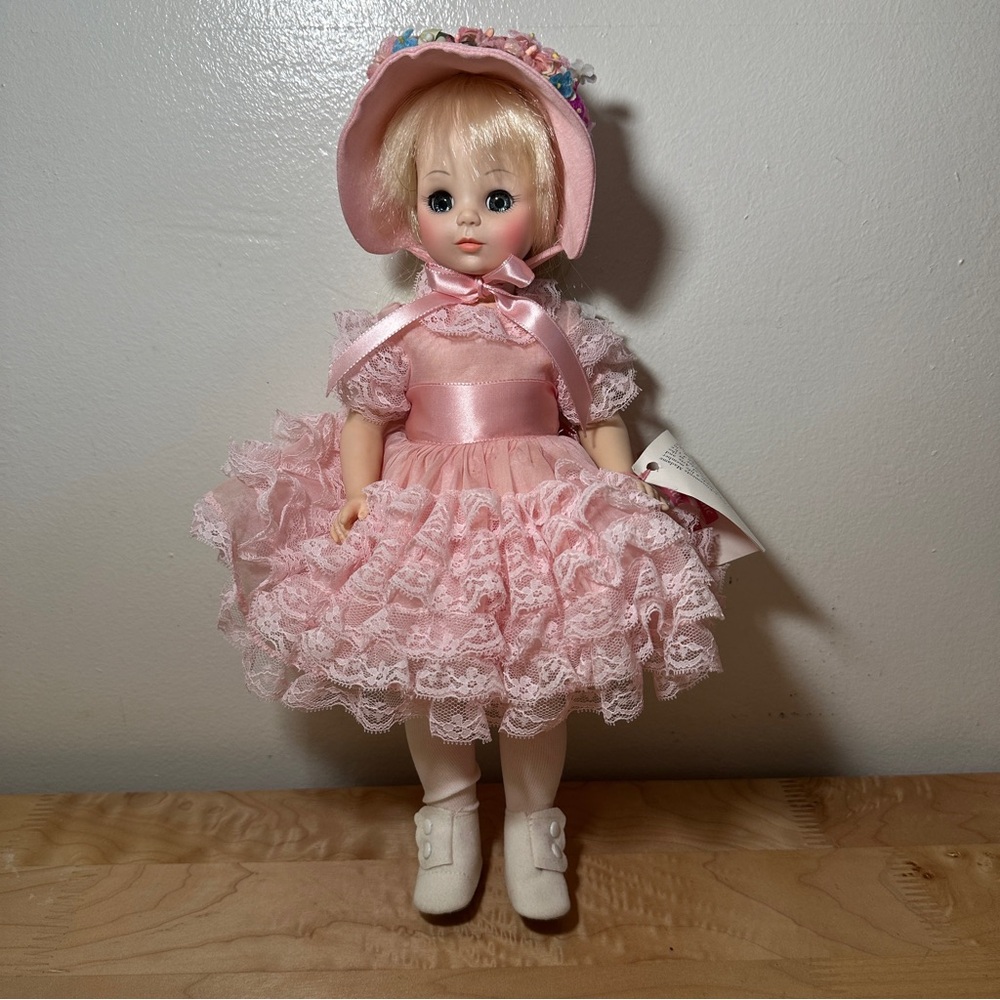 Madame Alexander Renoir Portrait Children Doll Pink Lace Dress Bonnet 14”